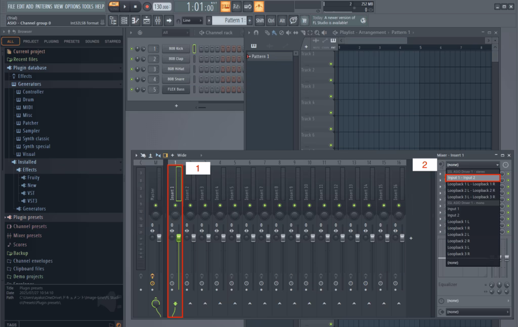 FL Studio Input Monitoring